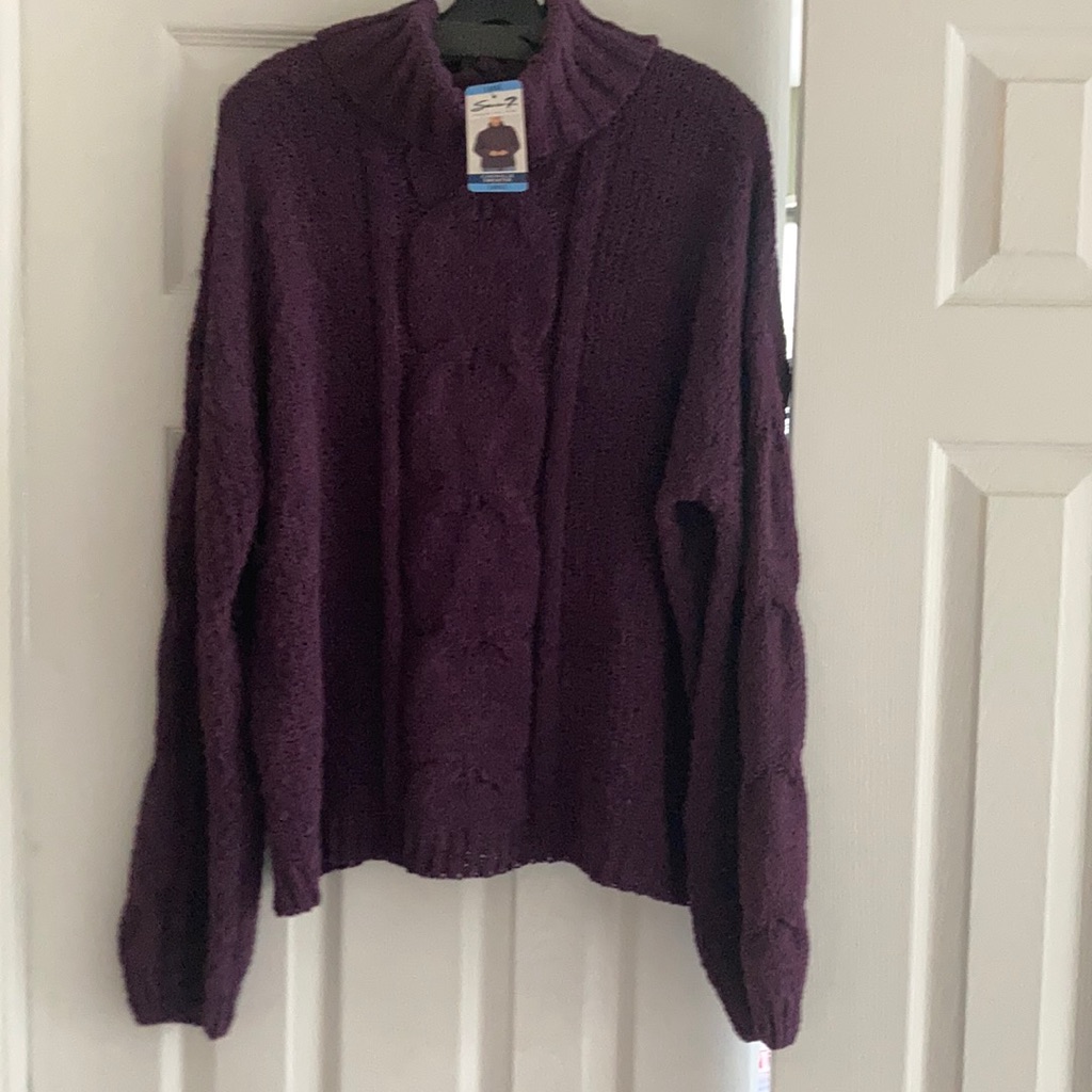 Seven7 Sweater Large Nwt Purple Violet Color